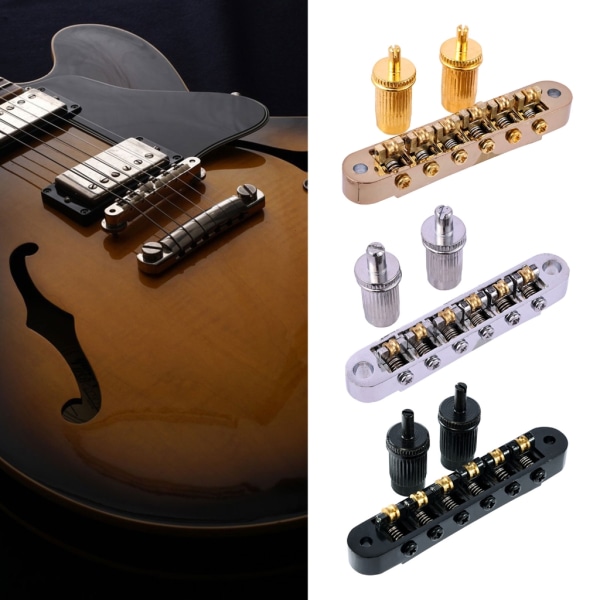Gitarr Zinklegering 6 Strängar Tune O-Matic Stil Gitarrstall Zinklegering Sadel Golden