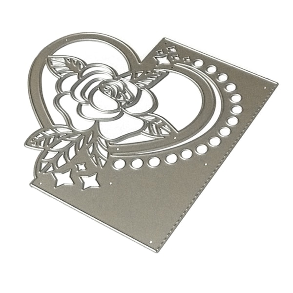 Alla hjärtans dag Hjärta Blommor Metall Skärning Dies Stencil DIY Scrapbooking Album Papper Kortmall Form Form Hantverk Dekoration