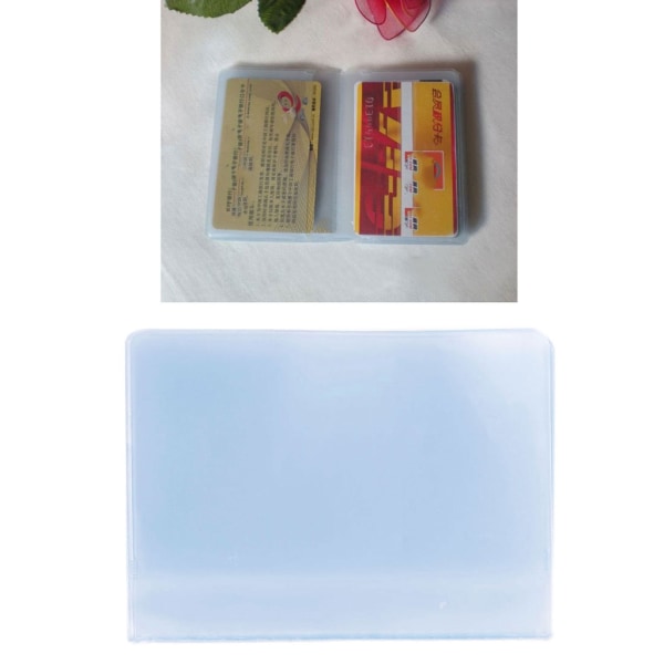 Plast PVC Clear Pouch Namn ID Kreditkortshållare för Case Organizer Keeper Poc