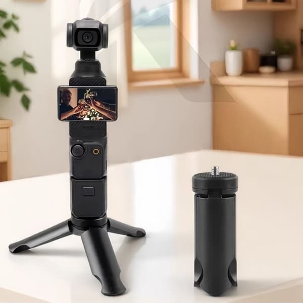 Universal Kameramonteringsstativ Kompatibelt med DSLR og Smartphone Sort