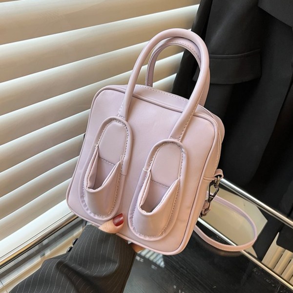 Dame PU Skulderveske Søt Slippers Crossbody Bag Liten Handbag Messenger Bag Pink
