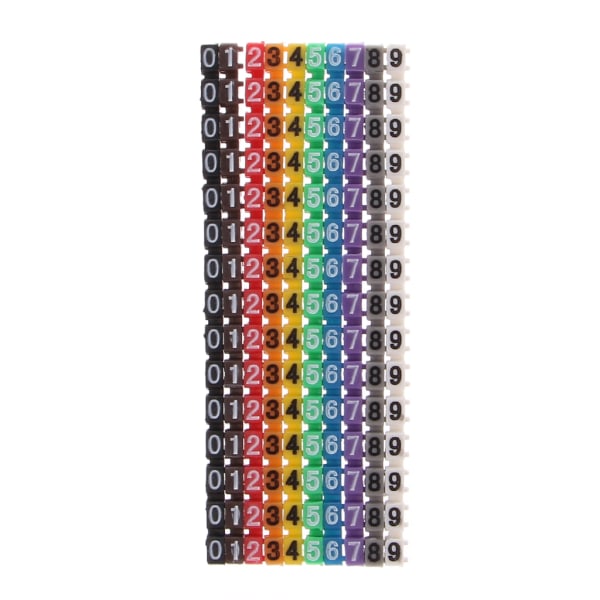 150 kpl kaapelimerkit Värikäs C-tyypin merkintänumerotarra 1,5 mm:n langalle