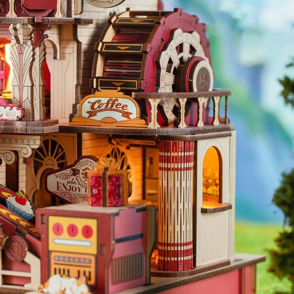 Bakeri Diorama Byggesett Motorisert Roterende Spilledåsefunksjon