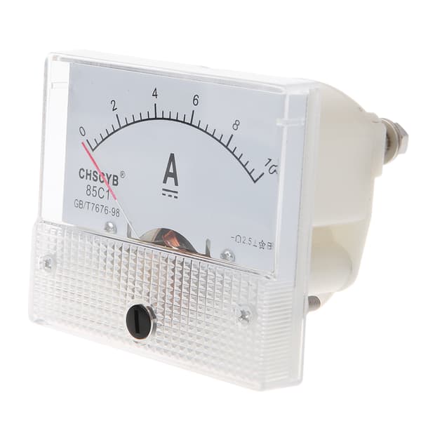 0-10A Analog for DC Strøm Panel Meter Amperemeter Rektangel Måledetektor