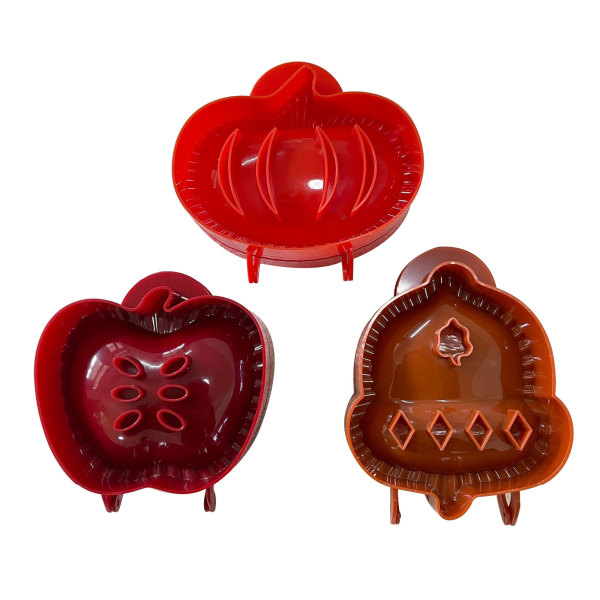 Set med 3 Hallowee Pumpking-Pie Dekoration Wraper Deg Stämpel Cutter Hållbar användning Mini Pay Cutter Deg Form Mixed color