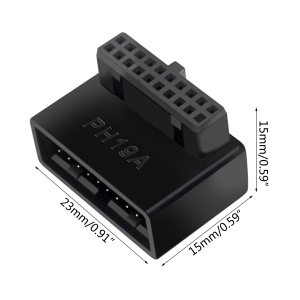 Rättvinklad USB 3.0 20-stifts förlängningsadapter Desktopmoderkort 90 graders vinklad USB 3.0 19-stifts moderkortshuvud A