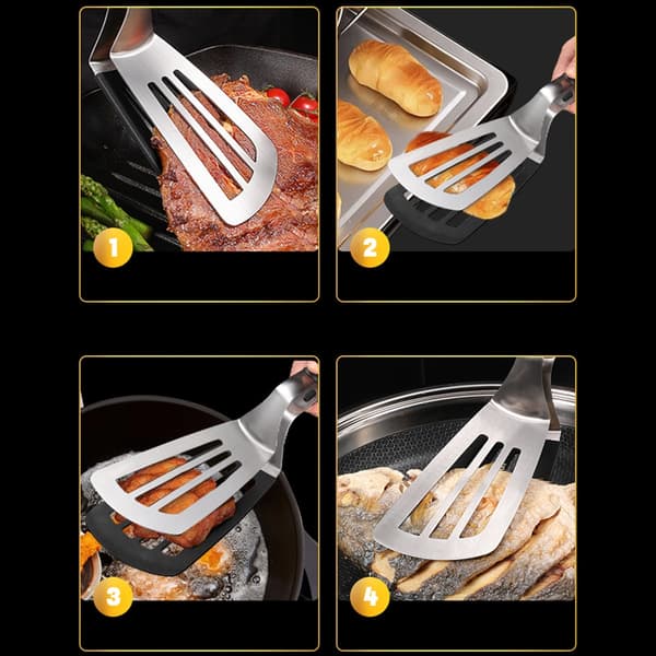 Køkken Madlavningstang, Multifunktionel Spatel i Rustfrit Stål til Grill