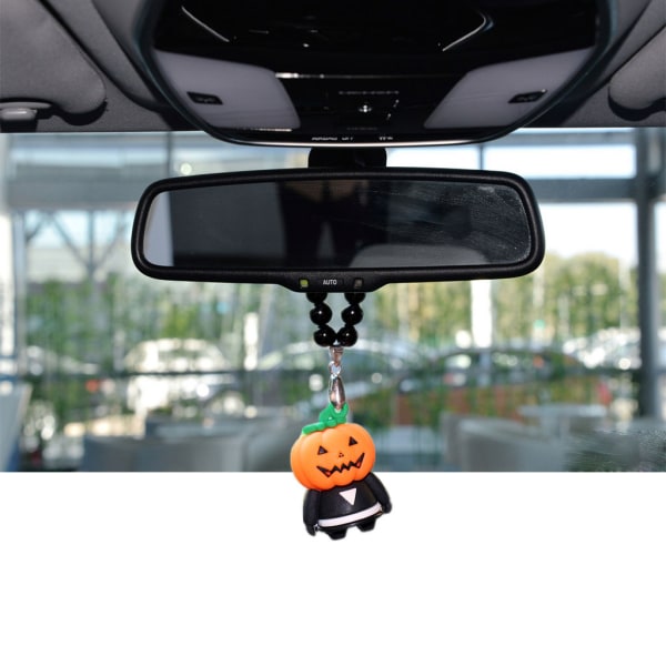 Intressant bilhängande hängsmycke Halloween pumpa skelett modell Dekoration Backspeglar Styling null - 1