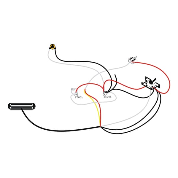 Hot Rails Humbucker - Single Coil Størrelse til ST
