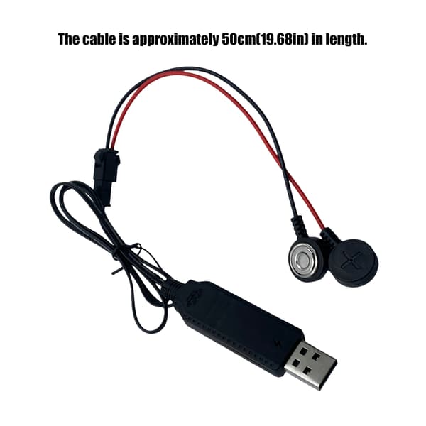 Effektiv magnetisk ladekabel PVC-tekstur for 18650-batterier 50 cm lang
