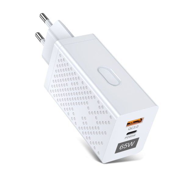 US/EU 65W GaN Oplader til QC 3.0 USB PD Vægoplader Type C USB Hurtigoplader Til Laptop Mobiltelefon Power Bank USB Adapter