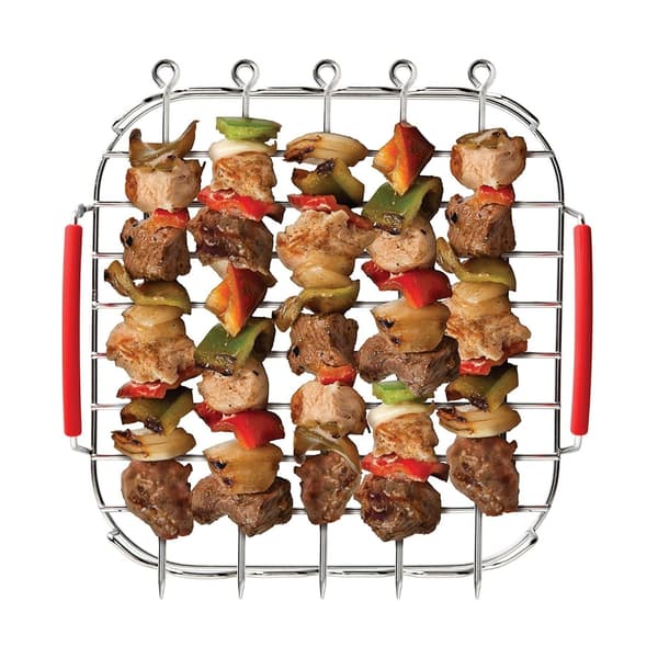 Alsidig Grillholder Airfryer Stativ Rustfrit Stål Stativ med Spyd