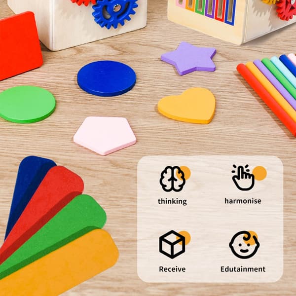 Pedagogisk leksak för form- och färgigenkänning för barn, resevänlig design