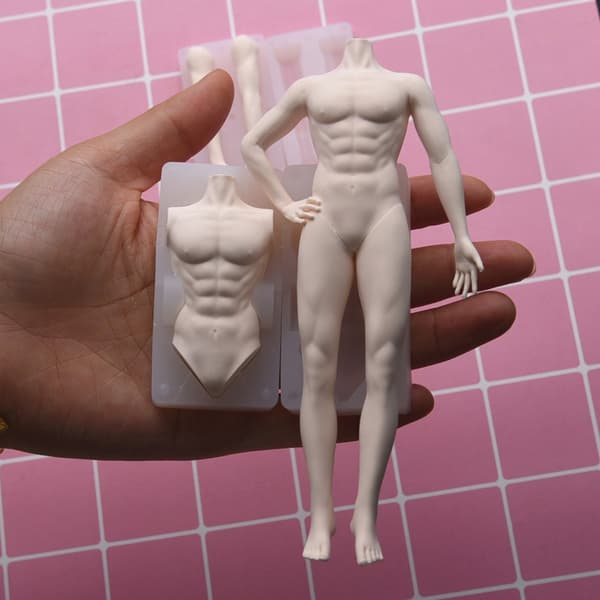 Silikonform for mannlig figur for håndlaget anime-leireskulpturhåndverk