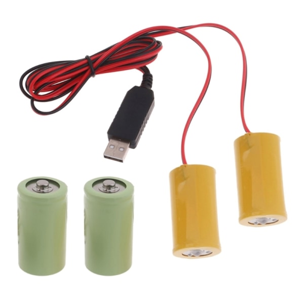 3V 2in1 D LR20 Battery Eliminators USB -virtajohto elektroniselle lelulle