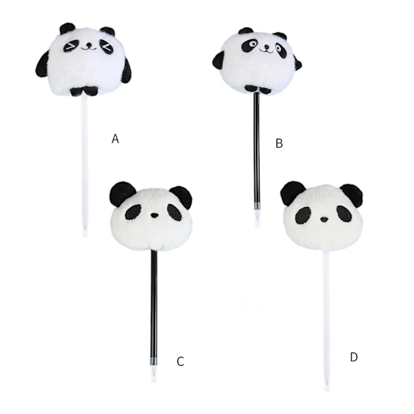 6 stk Panda kulepenn Plysj Panda Skrivepenn Julestrømpefyll for Kid Gutt Jente Julefest Favor null - C