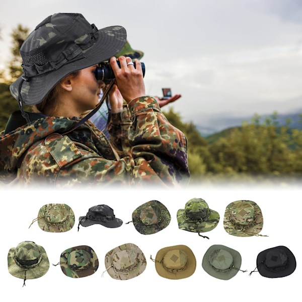 Unisex Boonie Hat Militær Boonie Hat Bred Bremskjerm Bøttehatt Solhatt CP camouflage