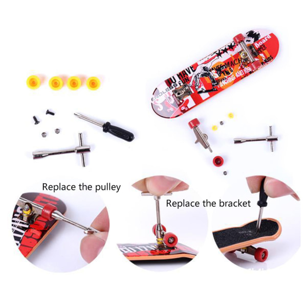 Mini Gripbräda Skateboard Bärbar Multifunktionell Skateboard Set