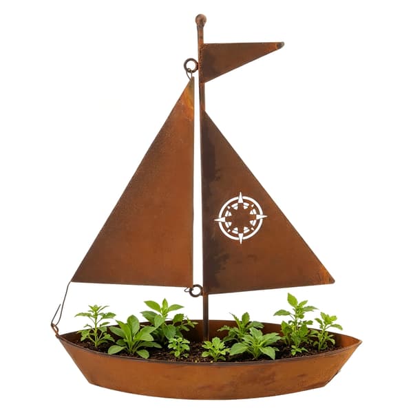 Hållbara legeringar Segelbåtar Formad Planter Marin Temat Metall Blomkruka