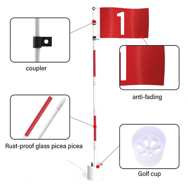 Golfs Pin Flaggor Hål Kopp Set Golfs Övning Putting Green Flaggor och Hål Kopp
