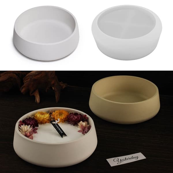 Silikonform DIY Sementkopp Krystall Gips Lysestake Dekorasjon Blomsterpotte