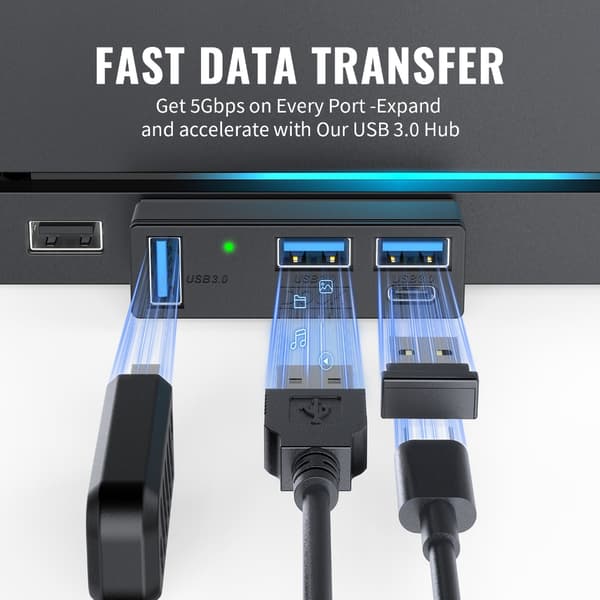 Bærbar 4-ports USB3.0-udvidelsesdock til og kontorbrug
