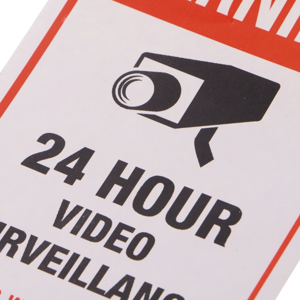 10 st/lot Vattentät PVC CCTV Videoövervakning Säkerhetsdekal Varningsskyltar