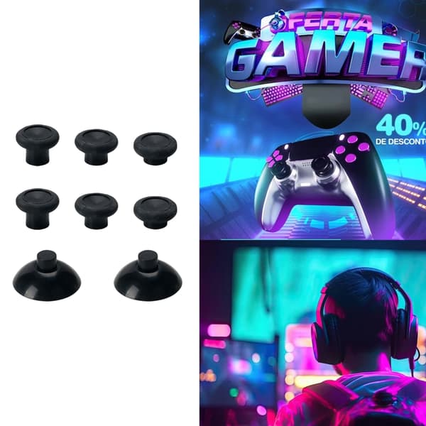 8-i-1 Ergonomiske Thumbstick Greb 3D Rocker Caps til XB One Spilcontroller