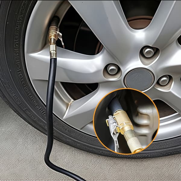 Mässing Låsande Däckpumpmunstycksadapter Däckluftchuck Klämma Adapter