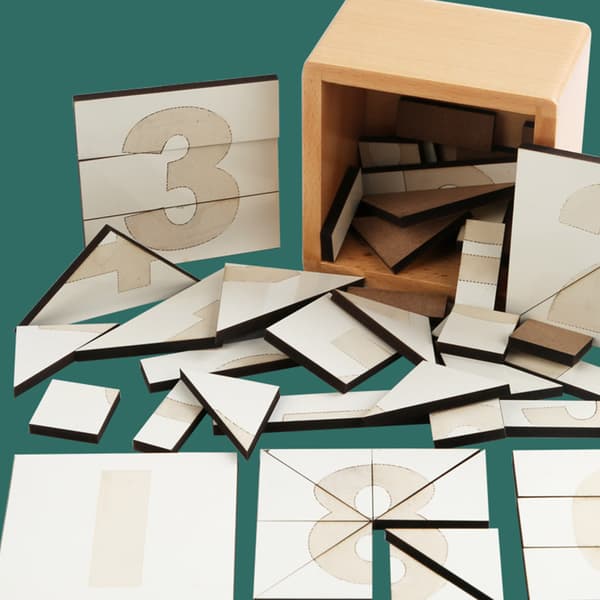 Träskiva Geometrisk Formsortering Matematik Pussel Spel Leksak