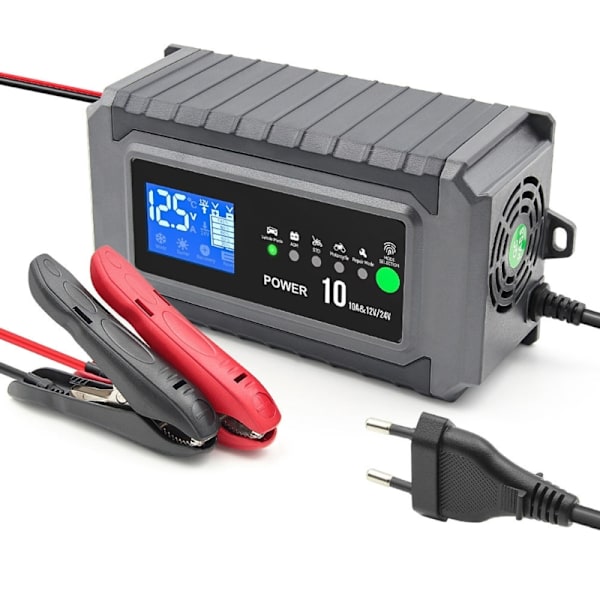 12V/24V bilbatteriladdare Heavy Duty Smart Automatisk Intelligent Pulse Reparation