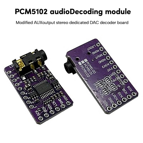 PCM5102 DacDecoder I2S Afspiller Modul Klar og Immersiv Digital Lyd