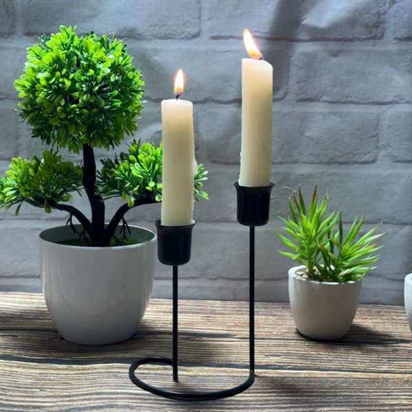 Jern Telysholdere Dekorative Lysestaker, Doble Lysestaker
