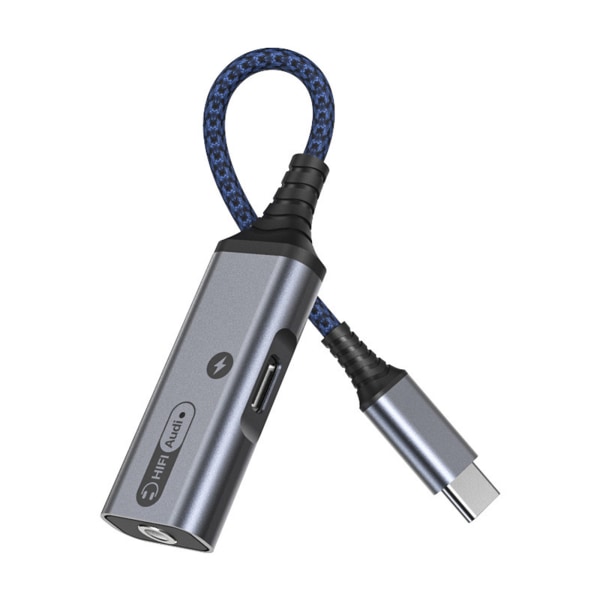 Typ C PD 60w Laddningsadapter USB C till 3,5 mm Jack Splitter för mobiltelefon Blue Typec 3.5mm