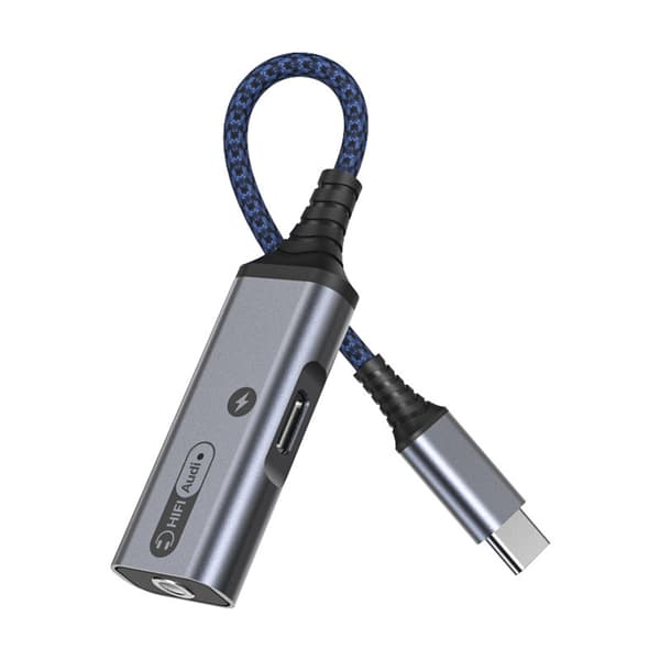 Type C PD 60w ladeadapter USB C til 3,5 mm Jack Splitter for mobiltelefon
