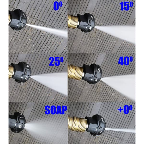 4000PSI Högtryckstvättmunstycke 6-i-1 Högtryckstvätt Tips 1/4 tums Plug Connect