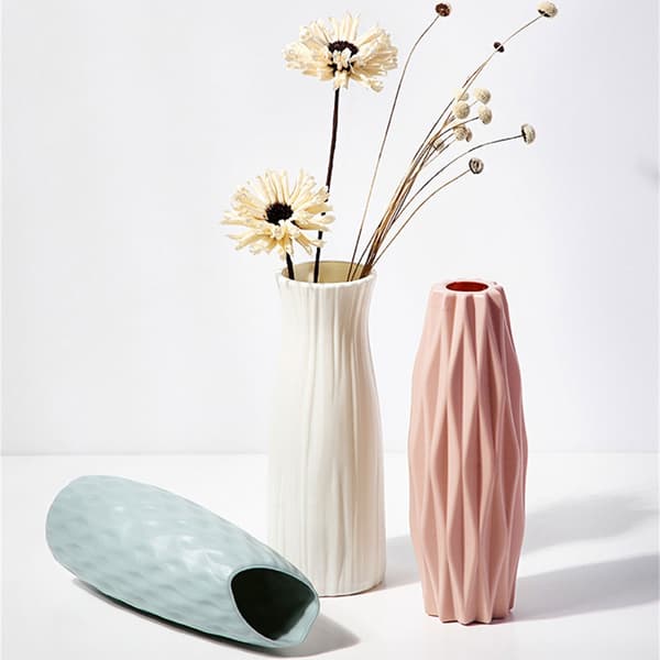 Modern blomhållare i plast med naturlig textur för vardagsrum sovrum