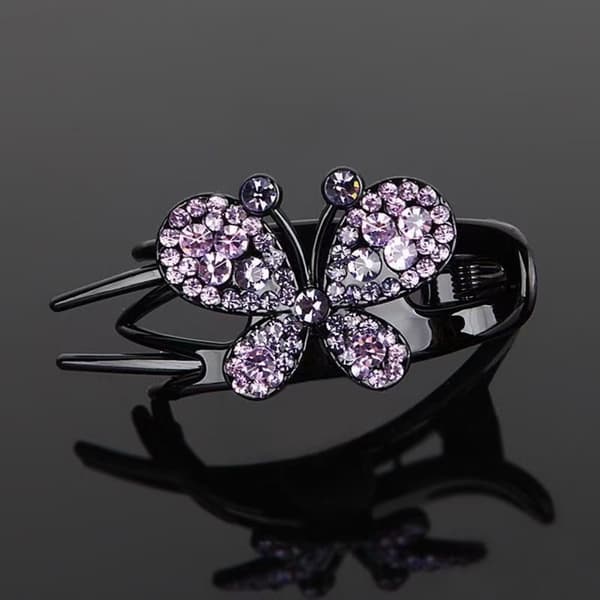4 STK glitrende sommerfuglhårspenner med rhinestones-dekor for kvinner og jenter