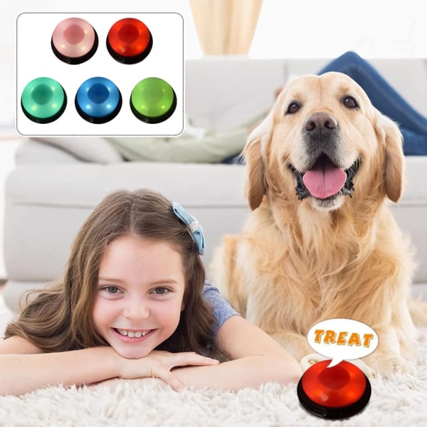 Knapp för hundträning Inspelningsbar knapp för hundträning för husdjur Ljudbox Inspelningsbar pratande knapp Hundkommunikationsknapp Red