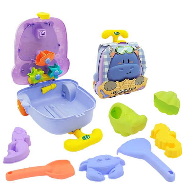 Sommar Sand Leksak Resväska för Barn Sand Skulptur Spade Form Seaside Toy 8 Styck Strand Vatten Lek Leksak Barn Party Favor
