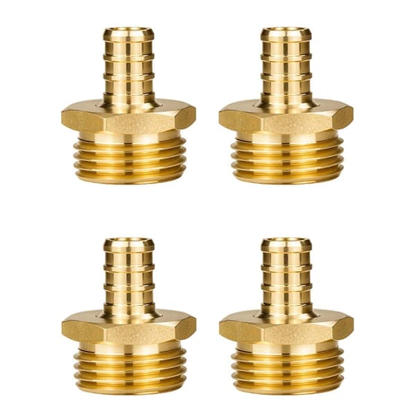 Messingkobling til haveslange 3/4\" udvendigt gevind til 1/2\" modhageadapter til vanding