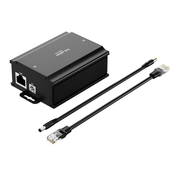 48V til 36V 2A PoE-splitter i metallkapsling, standard for bruk med sikkerhetskameraer