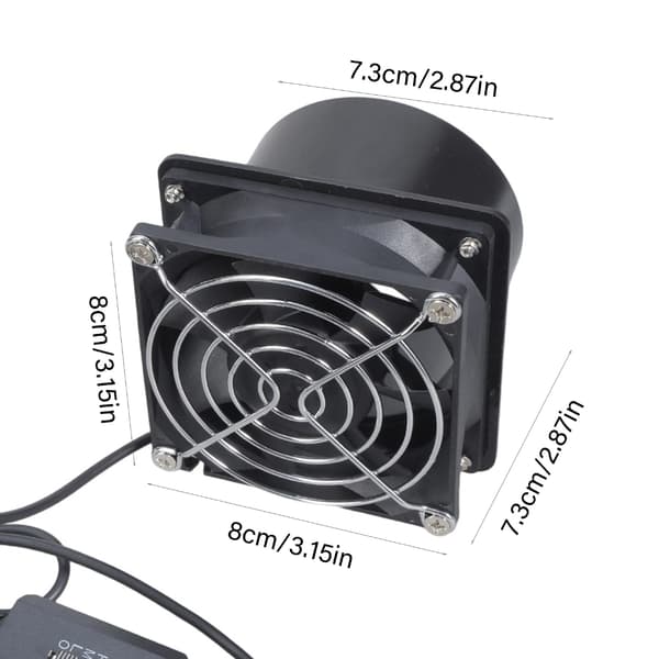 Verkstad DIY Ventilationsfläkt USB 5V 3000RPM Motor 50CFM Luftflöde 75mm Kanal