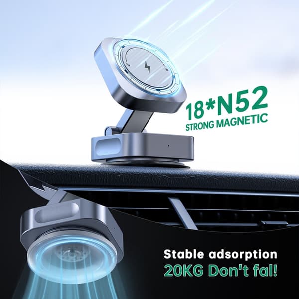 Universal 360 Roterende Trådløs Oplader Stand Holder Med N52 Magneter