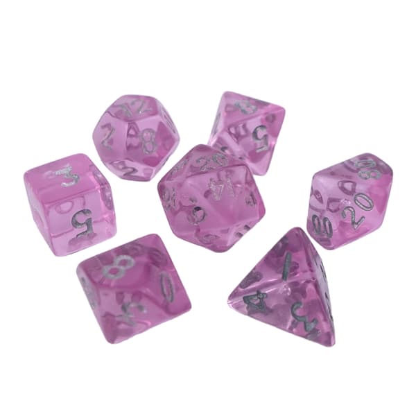 Bærbart Mini Polyhedral Terningesæt Klart Multisidet Akryl Terninger Dekoration 7