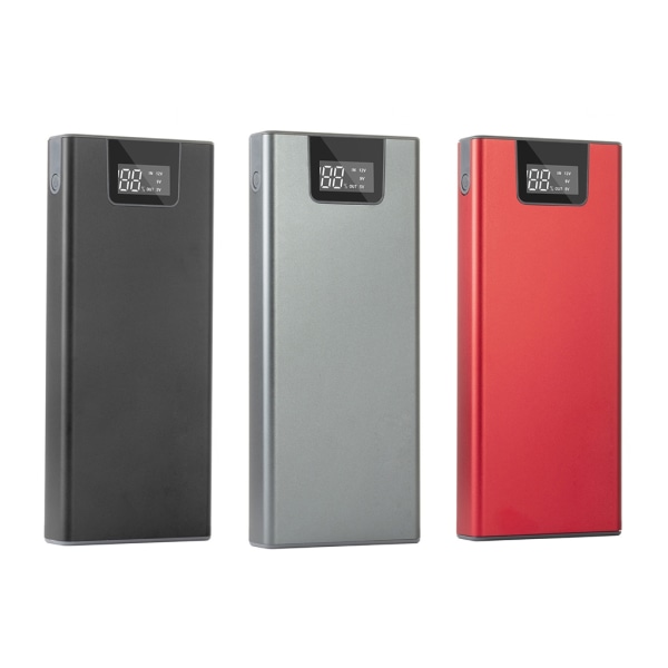 8x18650 Power Bank-skal Cover Ytterhölje Mobil Power Bank- case DIY-legeringsskal Digital Display-skärm Red