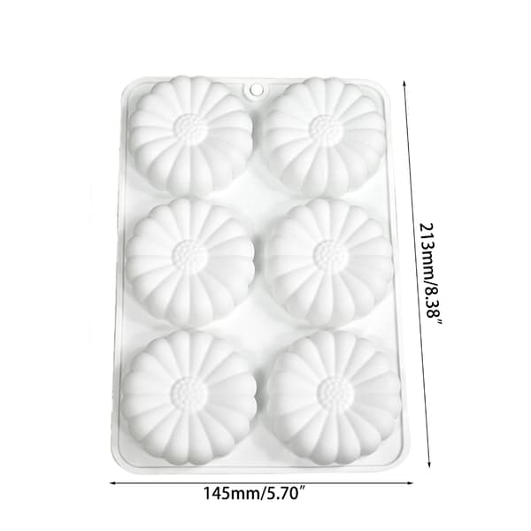 6-hulroms blomsterformform Mousse kakeform DIY lys såpeform Nonstick