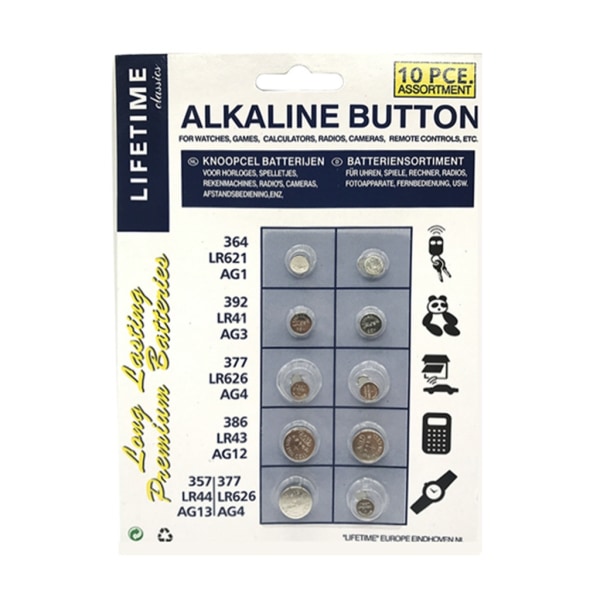AG4 alkaliska myntbatterier Långvariga prestandaknappbatterier för leksak