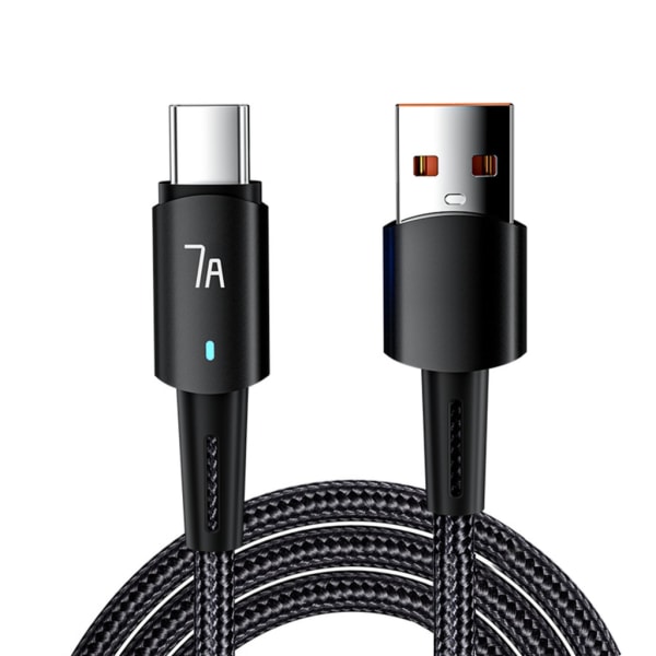 Typ-C-kabel 2m/1m Kabel USB-A till Type-C snabbladdare Extra lång flätad typ-C-sladd Lämplig för smartphones Slitstark