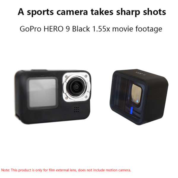 1,55X filmobjektiv bredbildsborstad Blu-ray högupplöst objektiv för Hero 9